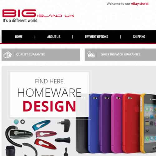 Big Island UK eBay store front design