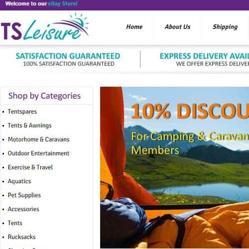 Tent Spares - eBay store front design