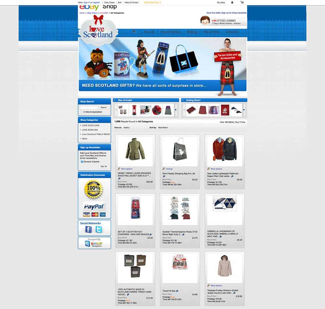 I love Scotland - eBay store design