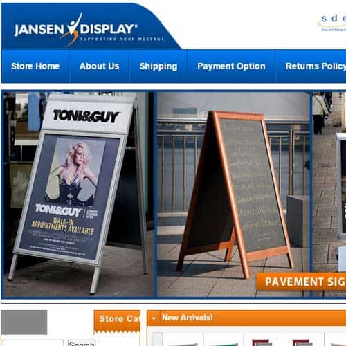 Jansen Display Ltd - eBay store front design