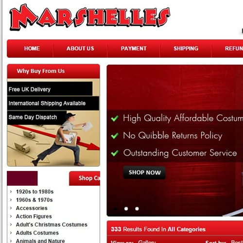 Marshellers Fancy Dress - eBay store front design