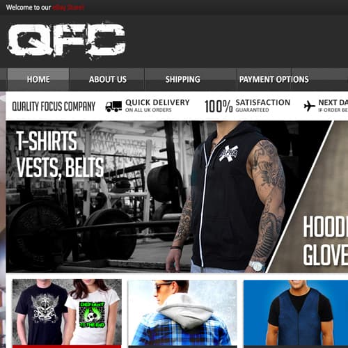Q F C Sports - eBay store front design
