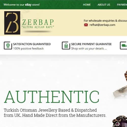 Zerbap Online - eBay store front design