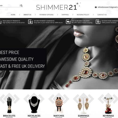 Shimmer Twenty One - eBay store front design