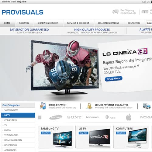 Provisuals - eBay store front design