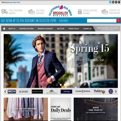 Clothing 4 The Big Men - eBay store front design
