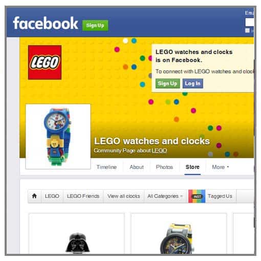 Lego watches Facebook eCommerce Store