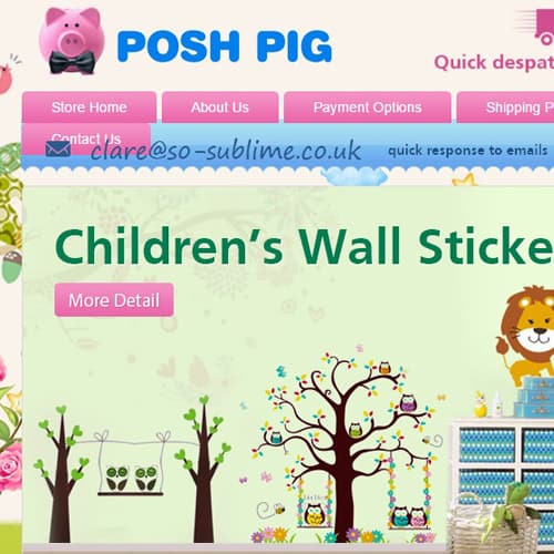 Posh Pig - eBay store front design