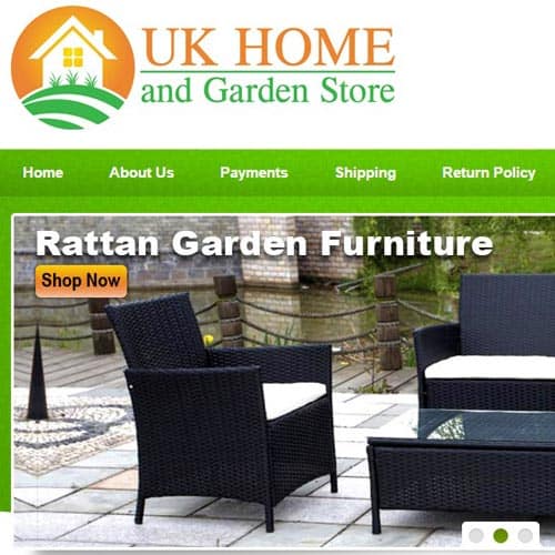 UK home garden store - eBay store front design