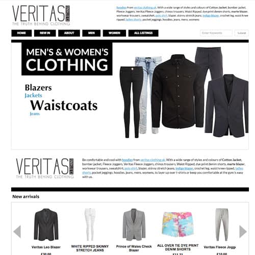 Veri Tas Clothing UK - eBay store front design