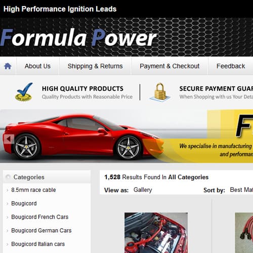 Formula Power Fuel Car Products – eBay store front design