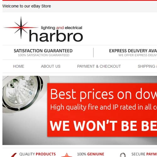Harbro Electrical Wholesale Ltd – eBay store front design