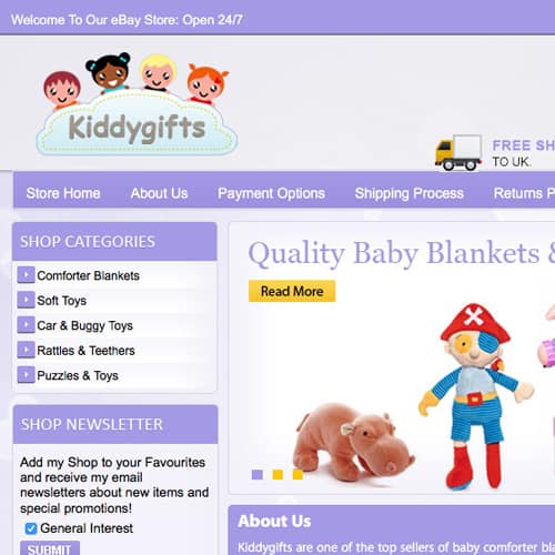 Kiddygifts – eBay store front design