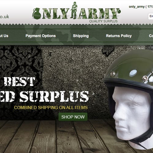 Only Army Quality Surplus – eBay store front design