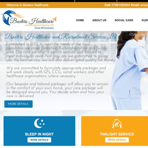 Baxter Healthcare – WordPress website Homepage