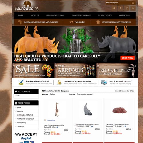 Hancra arts – eBay store front design